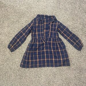 Blue and Tan Plaid Dress